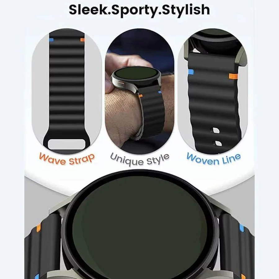 Huami Amazfit Uhrenarmband Silikon, Schwarz, Unisex - Bild 2