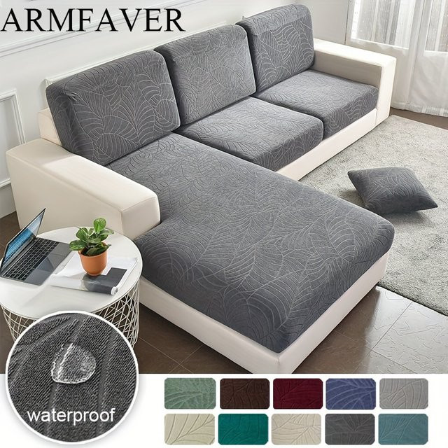 ARMFAVER Wasserdichter Jacquard-Sofakissen-Schonbezug aus Polyester in Grau - Bild 1