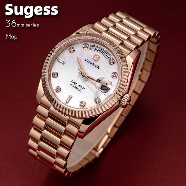 Sugess Armbanduhr Automatik, Roségold, Edelstahl, 36 mm, Herren - Bild 1