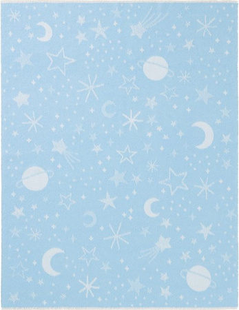 Biederlack Babydecke Universe Blau mit geometrischem Muster aus Wolle