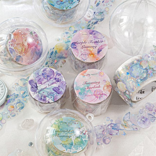 JIANQI PET Washi Klebeband für Scrapbooking und DIY Handwerk, Mehrfarbig, Breite: 3 cm, Länge: 2 m - Bild 1