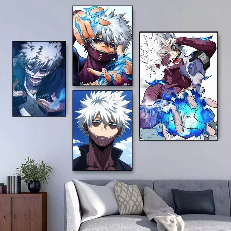 Moetch My Hero Academia Dabi Poster Aufkleber, wasserfester Wandkunst Aufkleber in Mehrfarbig für Wohnzimmer und Schlafzimmer - Bild 2