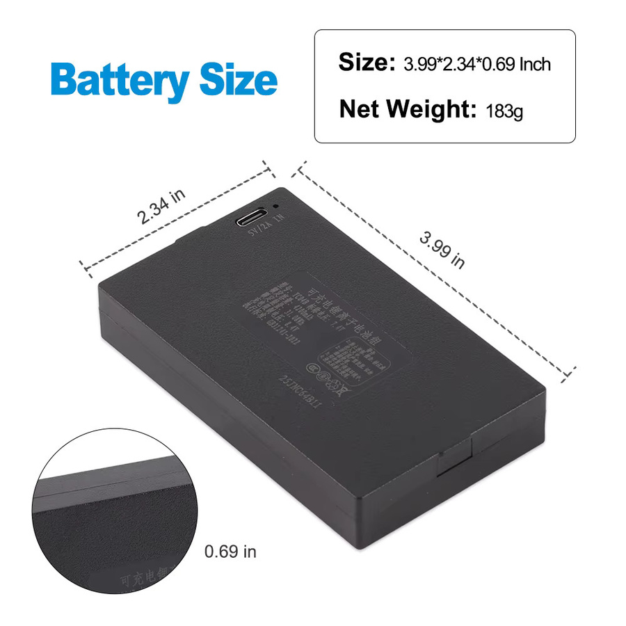 KingSener Ersatzakku YC04B für intelligentes Türschloss, 4200 mAh, 7,4 V, 31,08 Wh, Schwarz - Bild 2