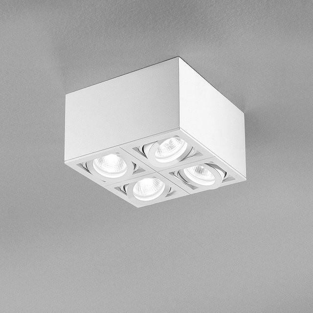 DLS Lighting Light Box 4 Deckenstrahler aus Aluminium in Weiß mit verstellbaren LED-Spots und GU10-Fassung - Bild 1