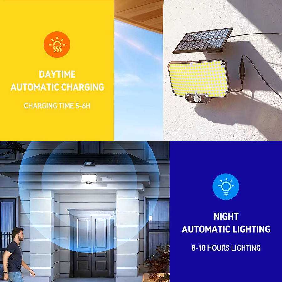 Nexillumi Solar-LED-Außenleuchte mit Bewegungssensor und Fernbedienung, IP65 wasserdicht, Weiß, 2er-Set - Bild 5