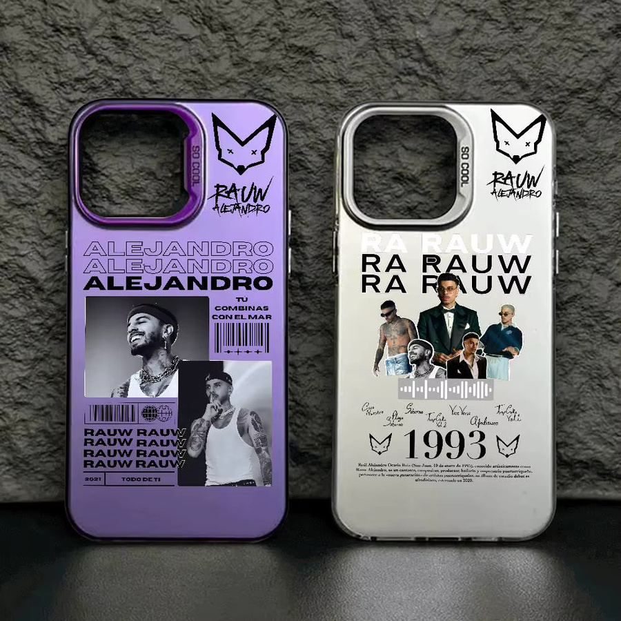 Epc Music R-Rauw Alejandro Handyhülle in Silber mit Shell-Design für iPhone 17 16 16e 15 14 13 12 11 Pro Max Plus stoßfeste Abdeckung - Bild 1