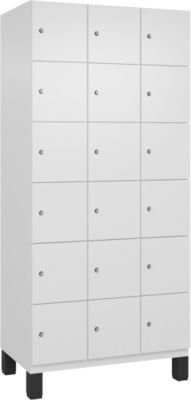 C+P Schließfachschrank Cambio mit 3 Abteilen und 18 Fächern, verkehrsweiß, B/T/H: 90,0 x 52,5 x 198,0 cm - Bild 1