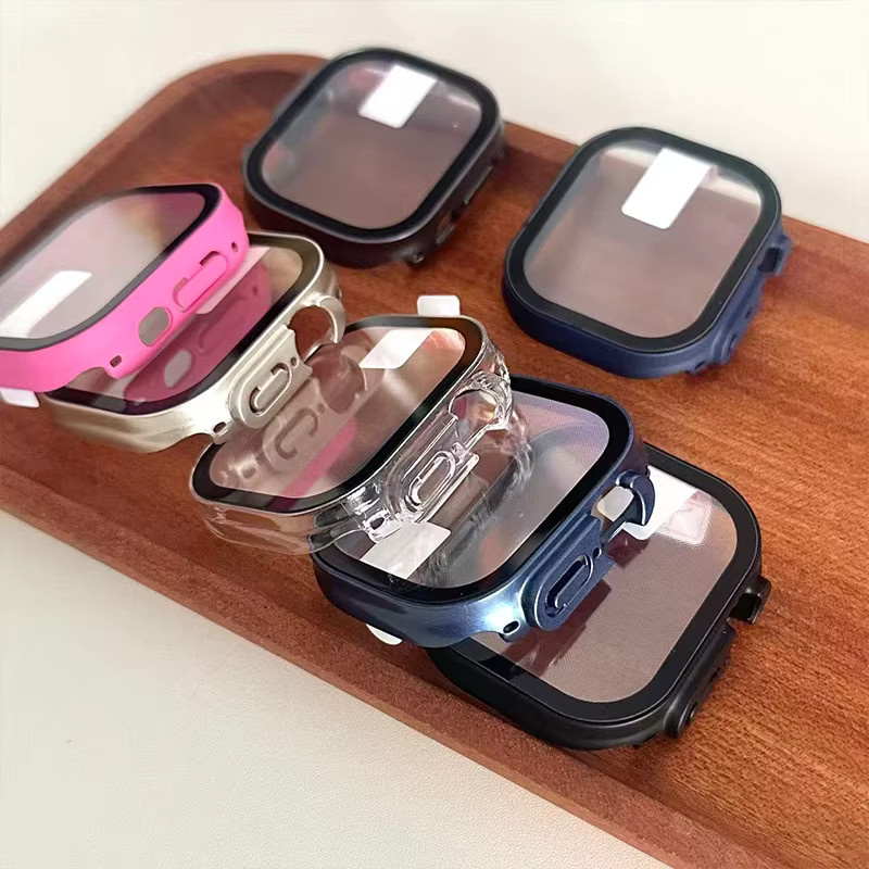 Abdeckung für Apple Watch Ultra 3 49 mm, PC-Gehäuse, Displayschutz aus gehärtetem Glas, Unisex - Bild 3