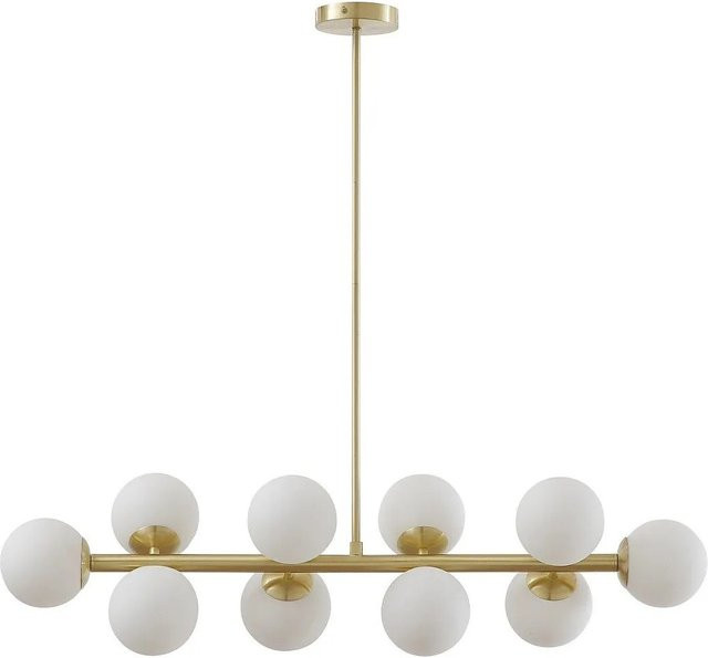 Vente-unique Hängeleuchte Sofia in Goldfarben mit weißen Kugeln, Höhe: 94 cm - Bild 1