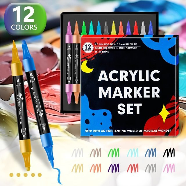 Dudu Kopf Acryl Markierungsstifte Doppelkopf in Mehrfarben für Schule und Studium - Bild 1