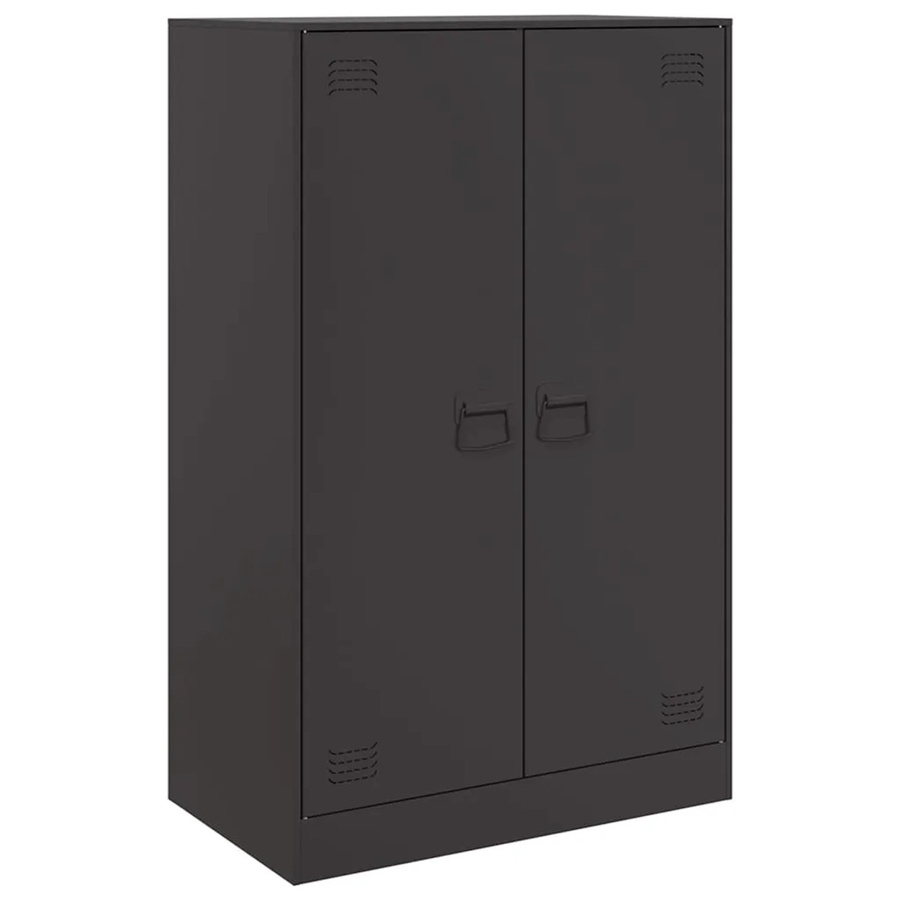 vidaXL Sideboard aus kaltgewalztem Stahl in Schwarz matt, B/T/H: 67 x 39 x 107 cm - Bild 2