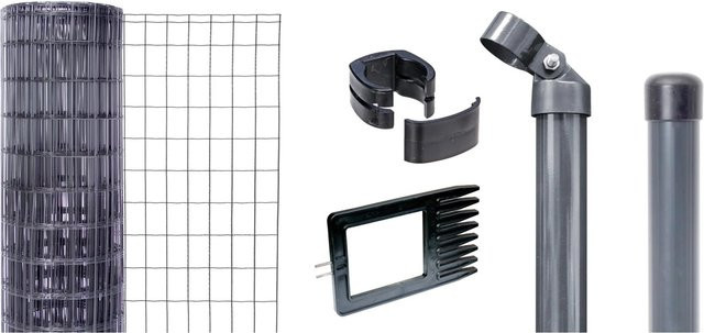 Alberts Metallzaun-Set Fix-Clip Pro Schweißgitter aus Stahl in Anthrazit, Höhe: 102 cm, Länge: 25 m - Bild 1