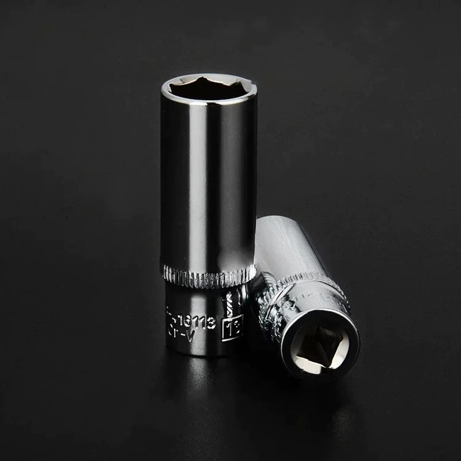 Steckschlüsseladapter 3/8 Zoll mit Innensechskant aus Chrom-Vanadium-Stahl in Silber für 8–24 mm - Bild 4