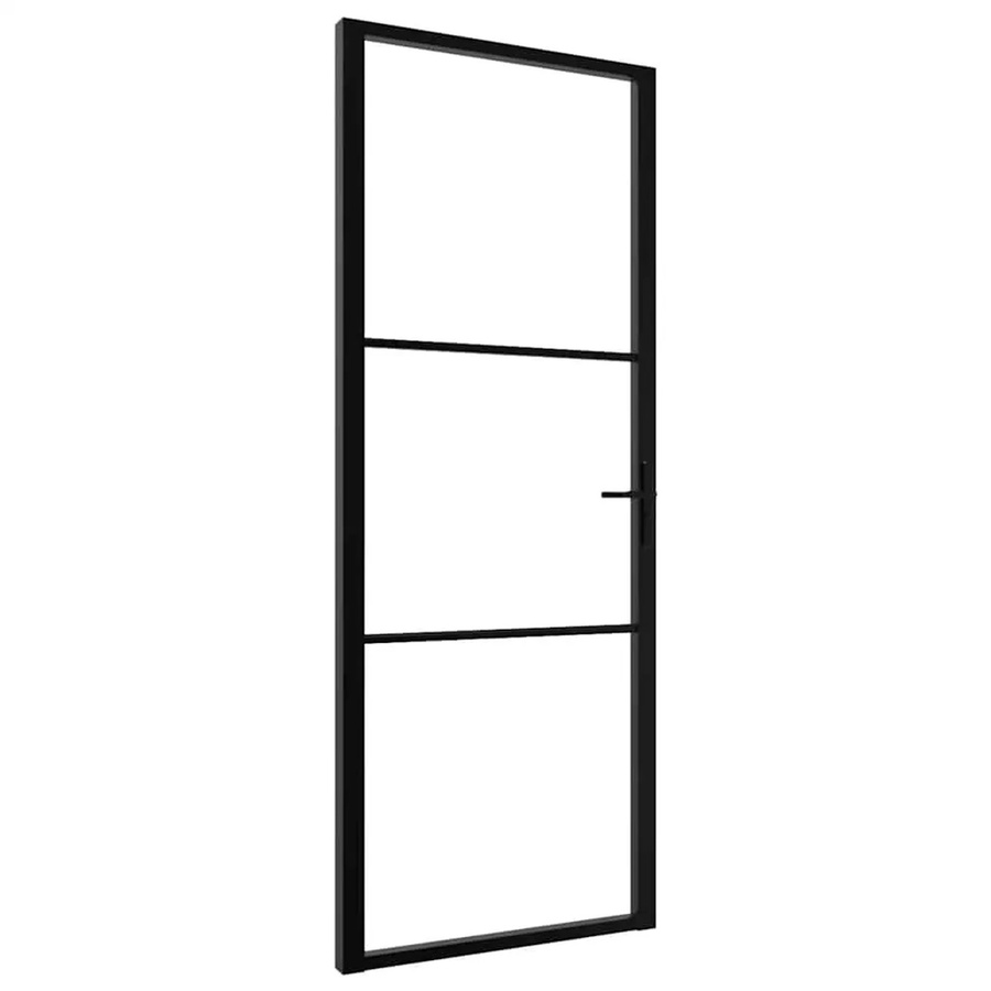 vidaXL Innentür aus Aluminium und ESG Glas in Schwarz, B: 76 cm, H: 201,5 cm - Bild 2