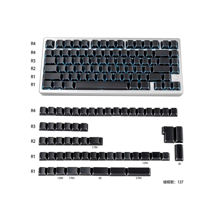 Venit Keys Shadow Butterfly Tastenkappen im Cherry Profile mit Double Shot Herzform für mechanische MX-Tastaturen - Bild 6