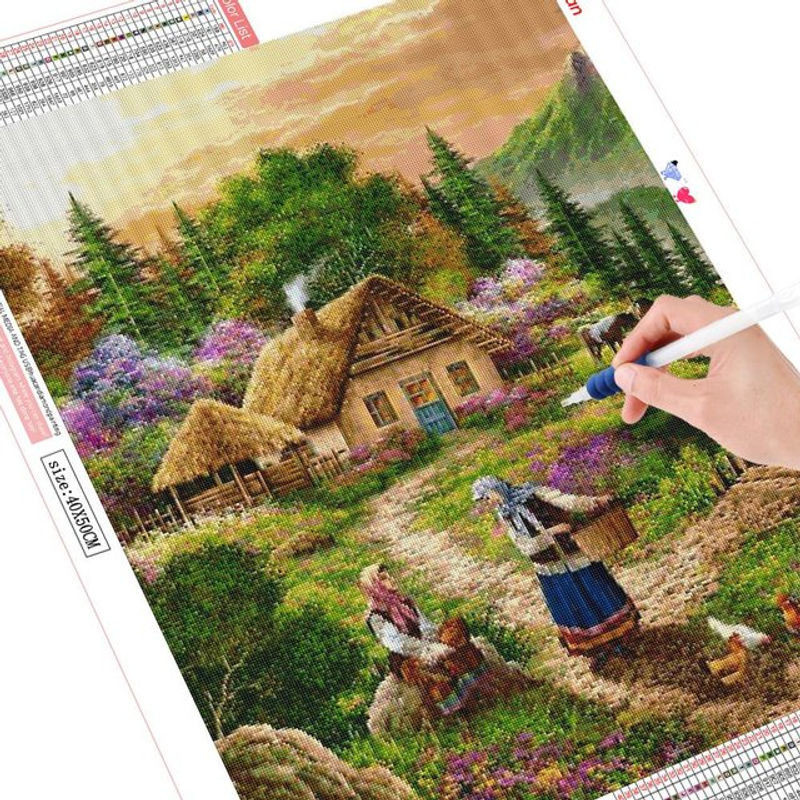 FIYO 5D Diamond Painting Landschaft Dekoration, Mehrfarbig, B: 30 cm x H: 20 cm - Bild 1