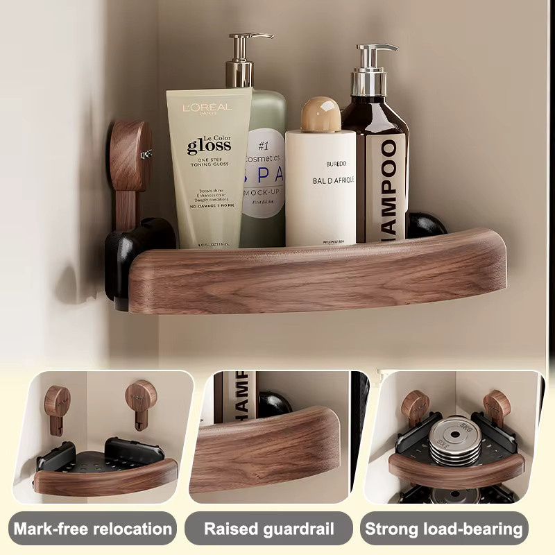 Uforu Desktop-Organizer-Box aus Holz in Braun mit mehreren Fächern für Schreibwaren und Badezimmer - Bild 2