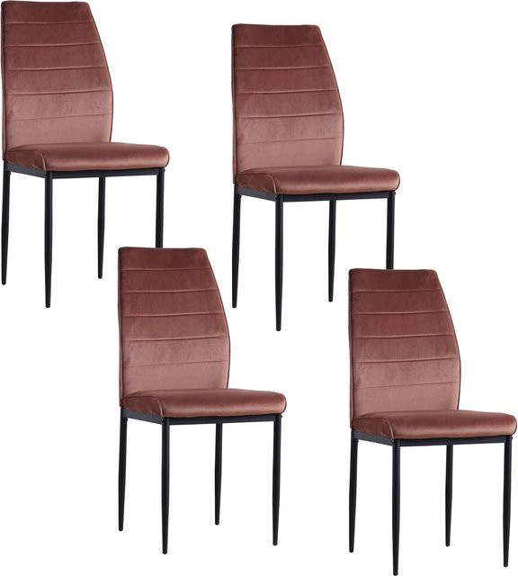 HTI-Living Stuhl Madison Velvet Braun mit Metallgestell für das Esszimmer - Bild 1