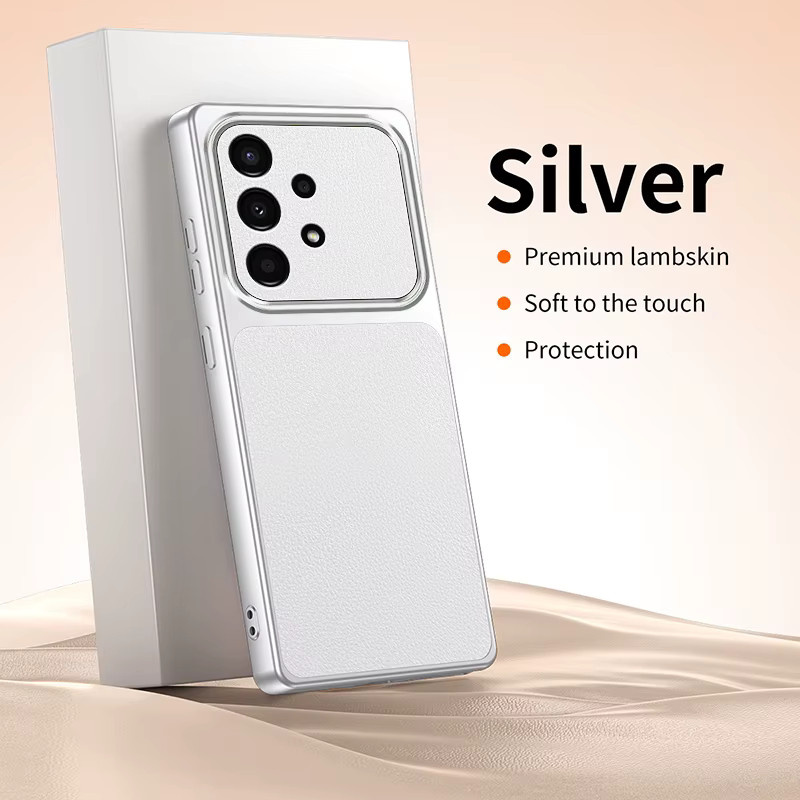Samsung Galaxy A53 5G Handyhülle mit Linsenschutz im Fashion Lychee Design in Silber - Bild 2