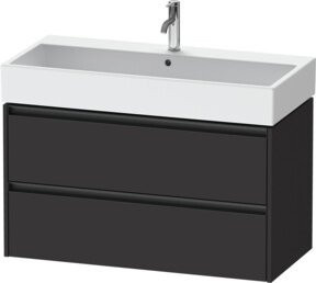 Duravit Waschtischunterschrank Ketho.2 in Graphit Matt mit 2 Schubladen, wandhängend, B: 98,4 cm, T: 46 cm, H: 54,9 cm - Bild 1