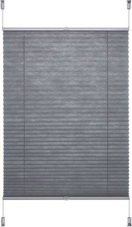 LIEDECO Klemmfix Plissee Easy aus Polyester, grau, semi-transparent, B: 110 cm, H: 130 cm - Bild 1