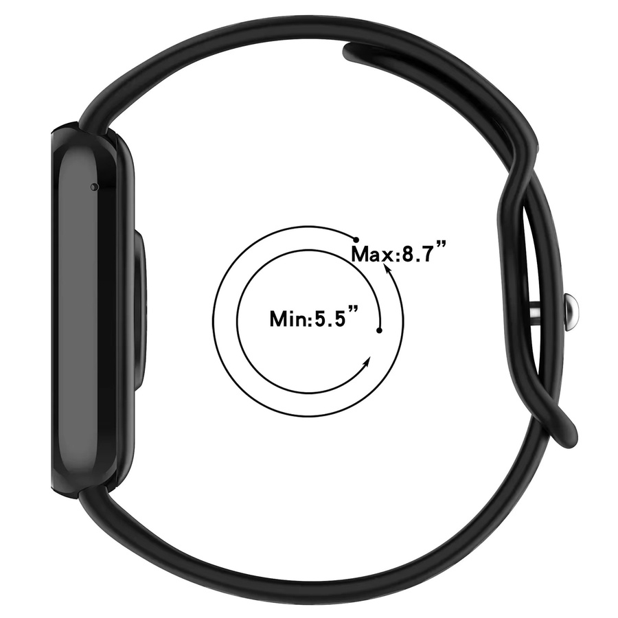Xiaomi Uhrenarmband Silikon, Schwarz, Redmi Uhr 4 5 6, Xiaomi Mi Band 8 9 Pro - Bild 2