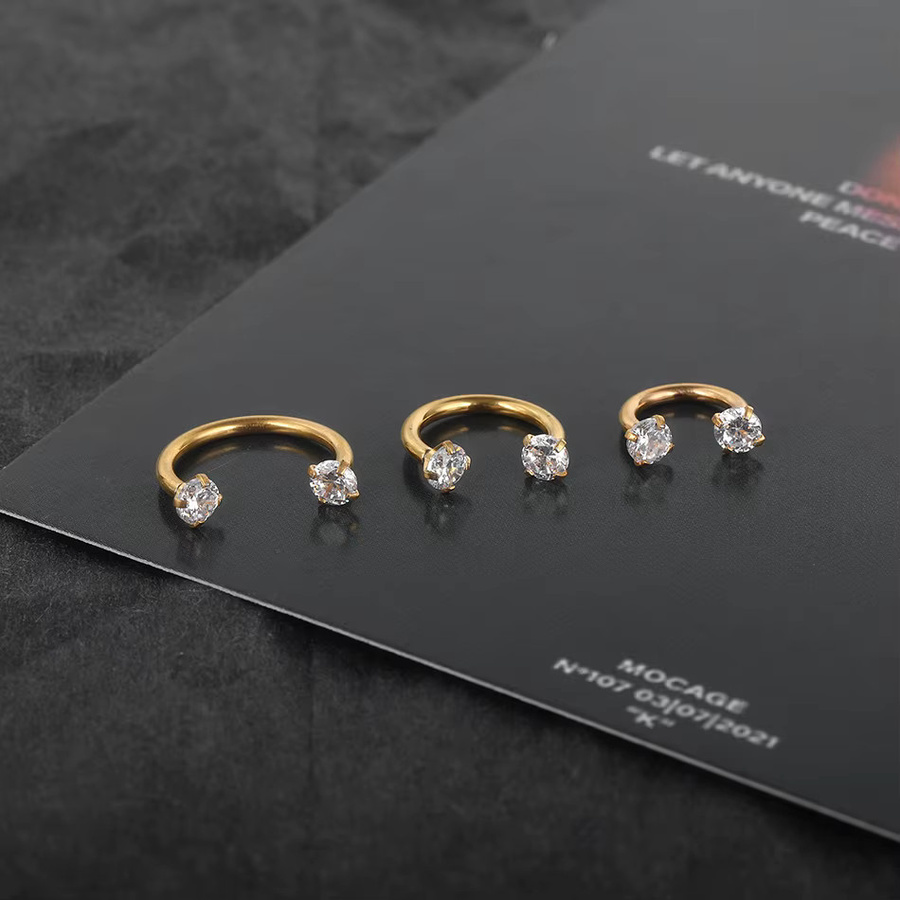 Xpircn Piercing Hoop, Titan, Zirkonia, Unisex - Bild 3