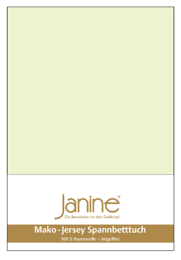 Janine Mako Jersey Spannbetttuch Bettlaken aus Baumwolle, Farbe: Limone, B/T: 140-160 x 200 cm - Bild 1