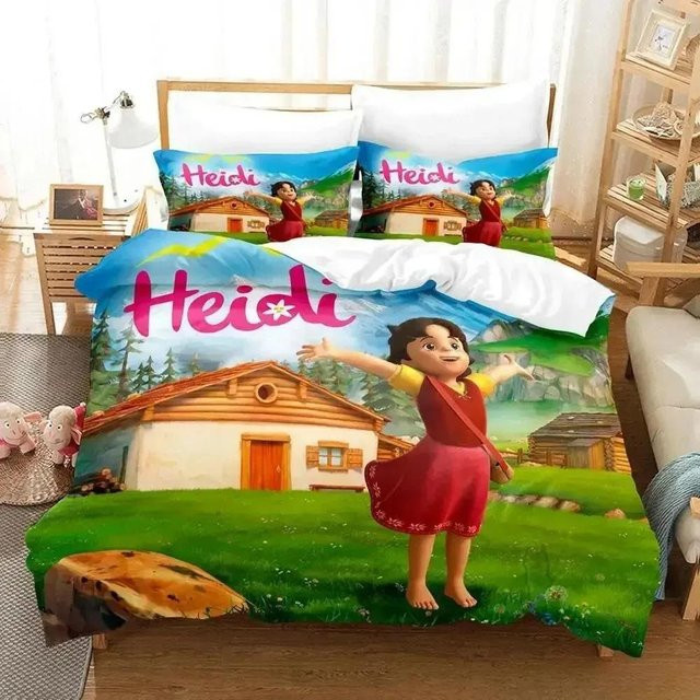 Heidi Das Mädchen aus den Alpen Bettwäsche-Set mit Motiv, Microfaser, Mehrfarbig, B/H: 135 x 200 cm - Bild 1