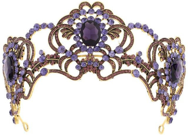 Wucifang Jewelry Brautkrone, Kupfer, lila Strass, Zirkonia, Kristall, Damen - Bild 1