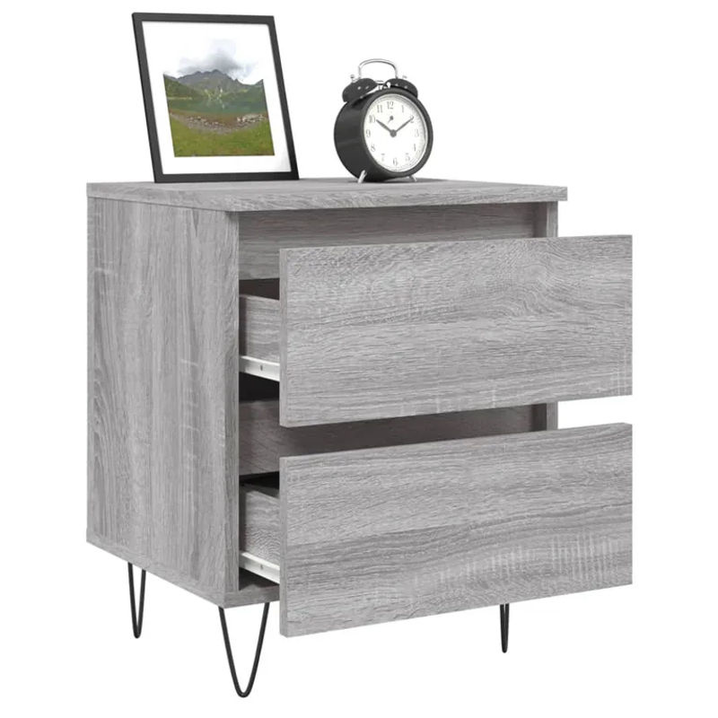 Vidaxl Nachttische im 2er-Set in Grau im Industrial-Design, B/T/H: 40 x 35 x 50 cm - Bild 6