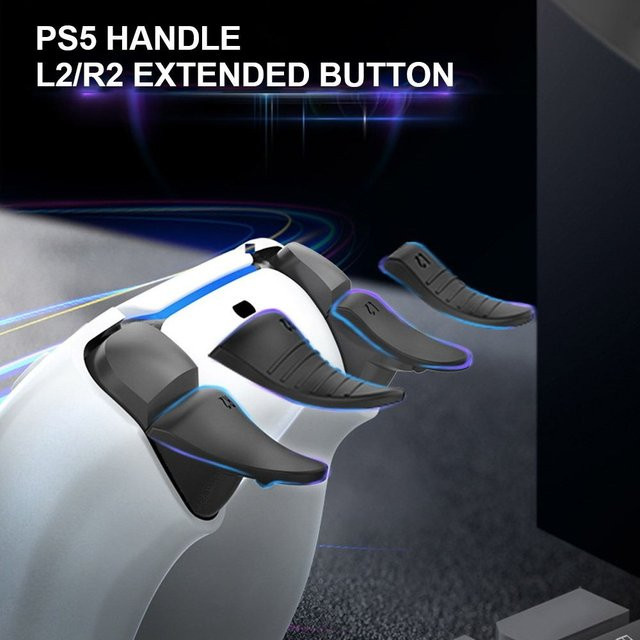 Gootrades Kurzhub-Trigger Tasten und Aufnahme-Taste Zubehör für PS5-Gamepad-Controller in Schwarz und Blau - Bild 1