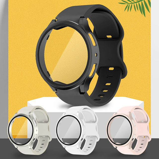 samusak Uhrenarmband und Schutzhülle, Silikon, Schwarz, Unisex - Bild 1