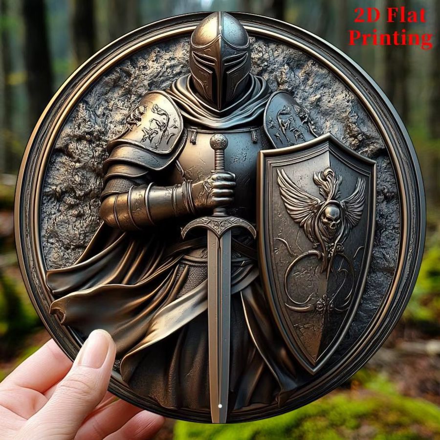 HELLOYOUNG Ritterschwert und Schild aus Aluminium zur Wanddekoration, B/B/H: 20,3 x 20,3 x 20,3 cm - Bild 5