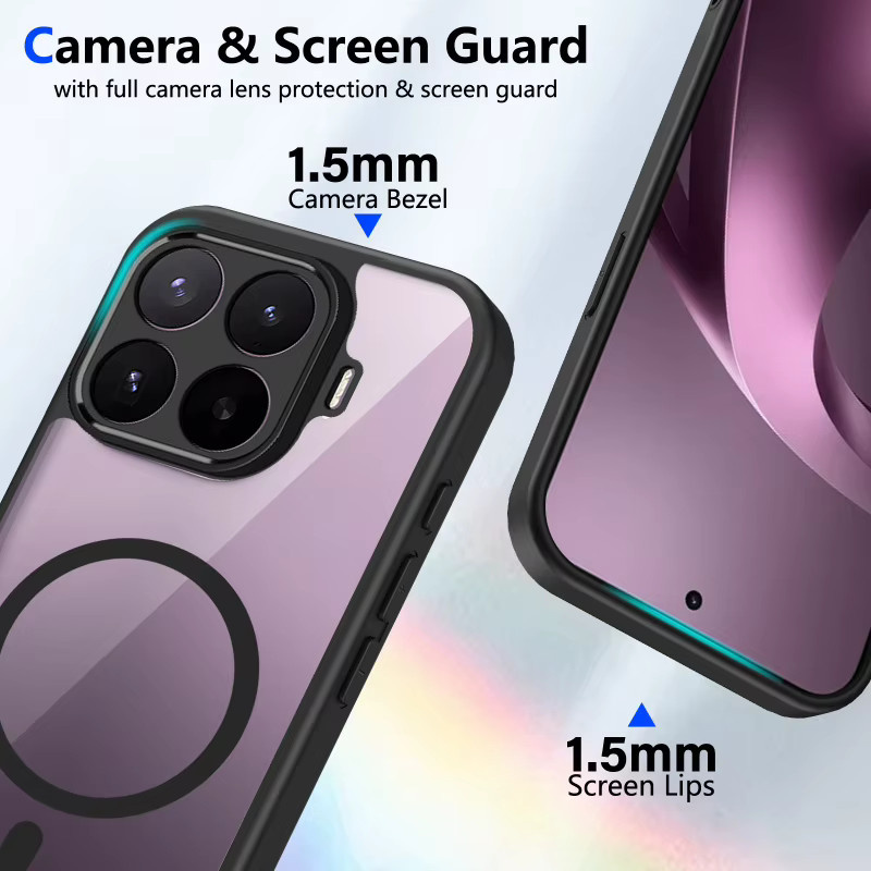 Xiaomi Handyhülle Transparent Matt mit Magnetisch Kabellosem Laden und Linsenschutz für Xiaomi 17T Pro 17T 15T Pro 15T - Bild 5