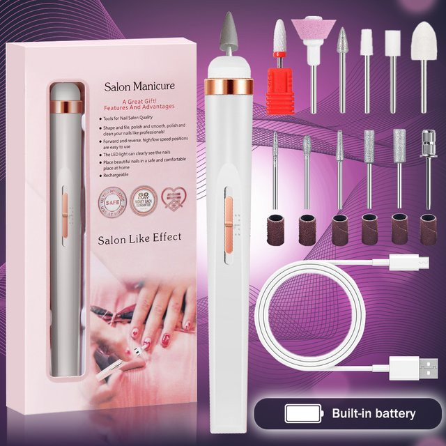 LULAA Elektrisches Nagellack Bohrer Set, Pink, Unisex - Bild 1
