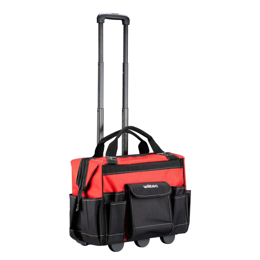 Wiltec Werkzeugtrolley mit 19 Fächern in Rot und Schwarz, B/T/H: 46 x 37 x 37 cm - Bild 2