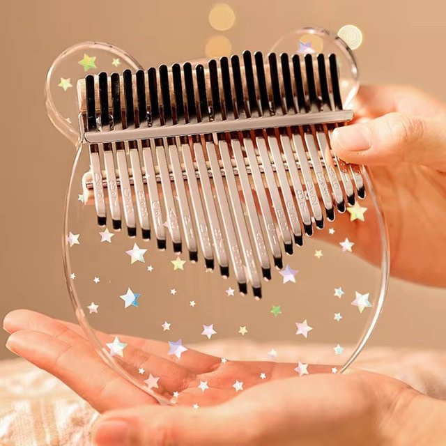Hluru Kristall Acryl Kalimba Daumenklavier mit 17 oder 21 Tasten in Transparent für Anfänger und Kinder - Bild 1