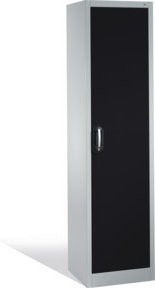 C+P Aktenschrank Acurado mit Drehtür und Schloss, 5 Ordnerhöhen, Stahl lackiert, Front Schwarzgrau, Korpus Lichtgrau, H: 195,0 cm, B: 50,0 cm, T: 40,0 cm - Bild 1