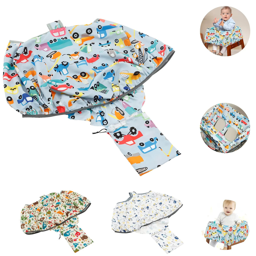 Wasserdichter Baby-Einkaufswagen-Sitzbezug aus Polyester im Cartoon-Stil, schmutzabweisendes Sitzpolster für Kinder, Mehrfarbig - Bild 2