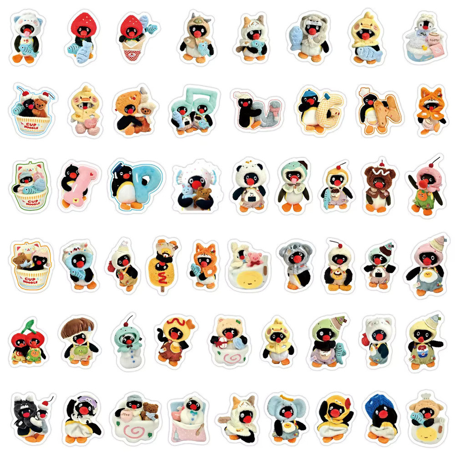 105-teiliges Pinguin-Graffiti-Aufkleber-Set von Anime Worlds Store in Multicolour zur Dekoration von Kühlschrank, Skateboard und Wasserbecher - Bild 3