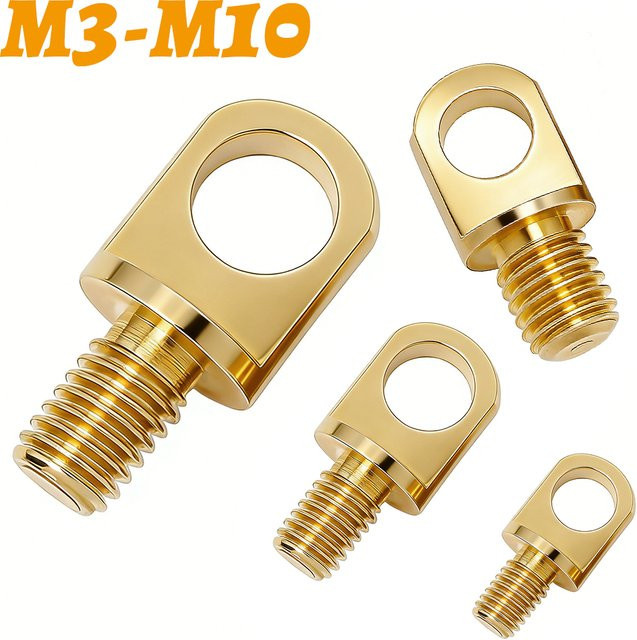 Lekefever Messing Öhrschnurverbinder Kupfer-Heberinge M3-M10 für Drahtseile und DIY-Hardware in Gold - Bild 1