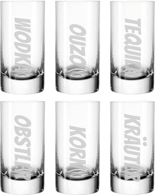 LUXENTU Stamper Schnaps-Ensemble Shot-Glass Set, transparent, 6er Set, 55 ml pro Glas - Bild 1