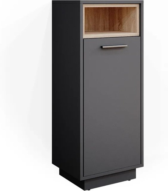 Vicco Badschrank Beatrice Midischrank in Anthrazit mit offenen Regalfächern, B/T/H: 38 x 30 x 93 cm - Bild 2