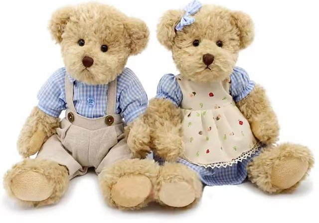 Kidsly Teddybär mit Kleidung, Plüschtiere Puppen, 2-teiliges Set, ab 14 Jahren - Bild 1