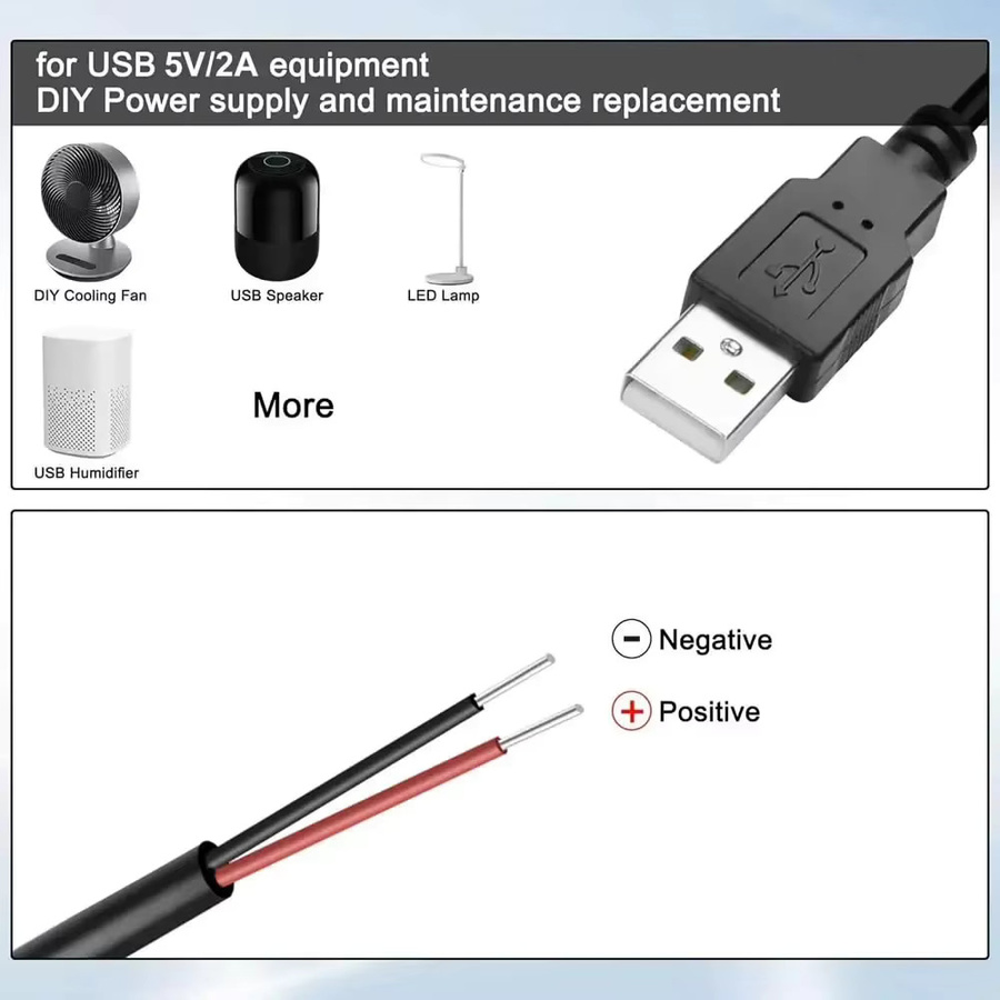 USB-C auf 2-poliges DC-Ladekabel mit Ein/Aus-Schalter, Schwarz, Länge: 2 m - Bild 2