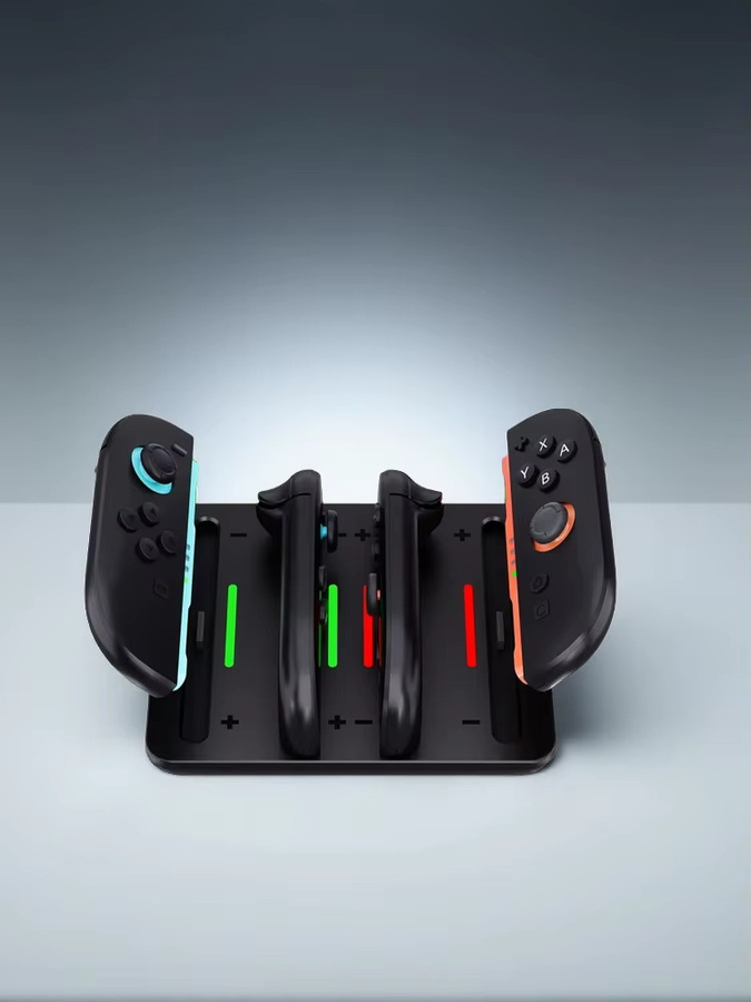 Benicabaly Ladestation für Nintendo Switch Joypad-Controller, Vierfach-Ladegerät für linke und rechte Controller, Schwarz - Bild 5
