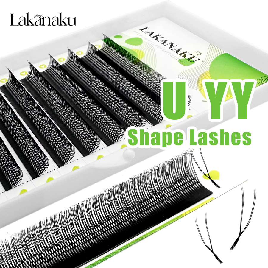 Lakanaku YY Lashes Wimpernverlängerung, 2D, U-Form Curl - Bild 3