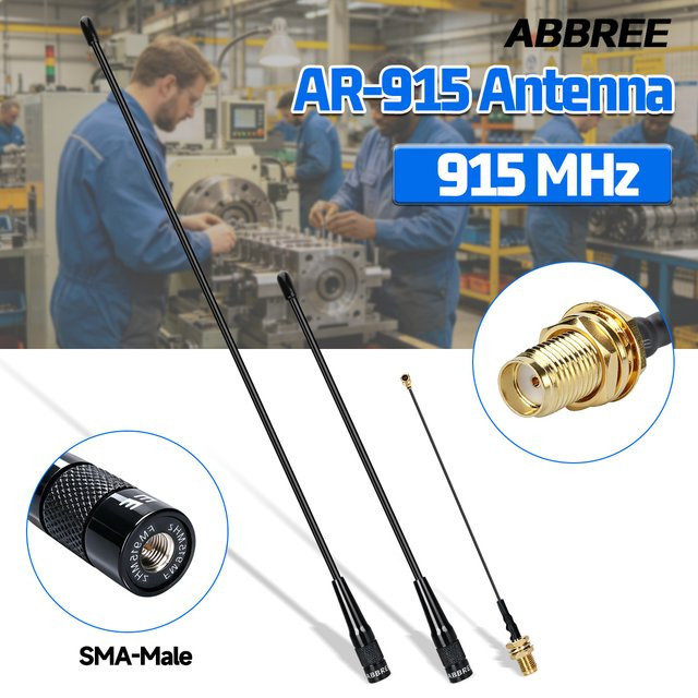 ABBREE 915MHz LoRa Soft-Antenne mit SMA-Stecker in Schwarz für drahtlose Datenübertragung - Bild 1