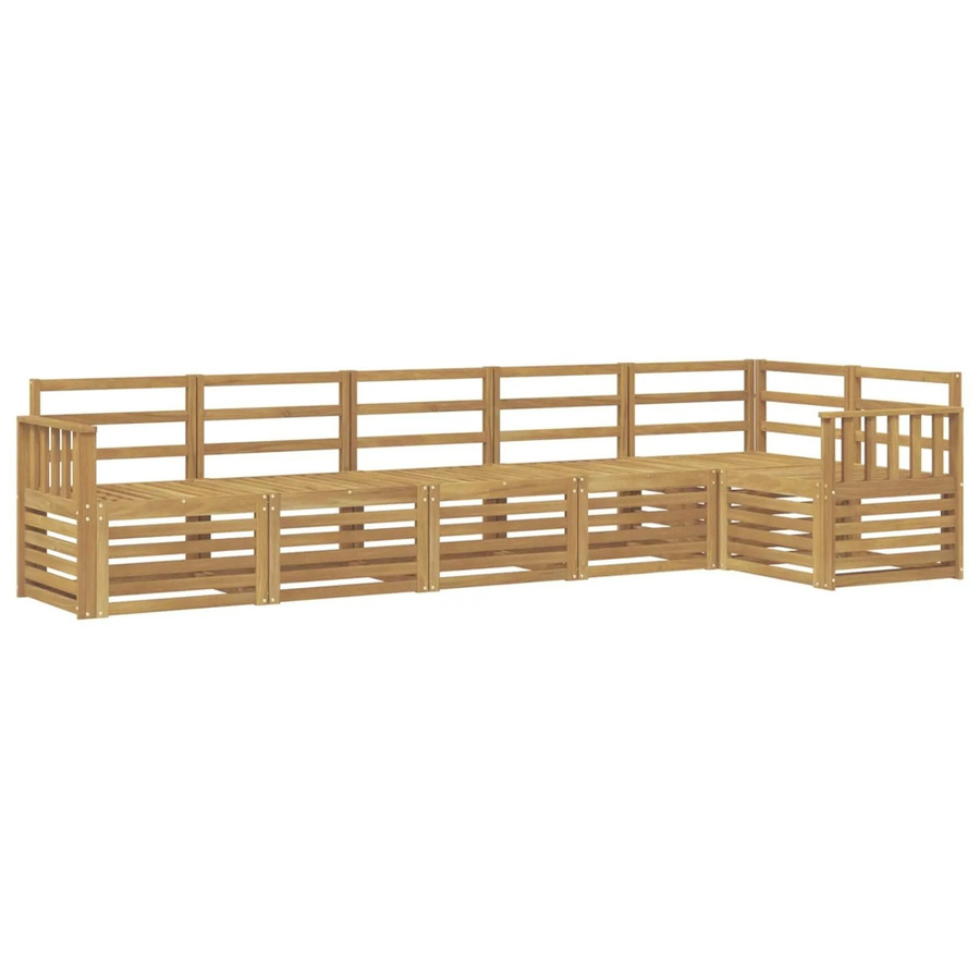 vidaXL Outdoor-Sofagarnitur 6-teilig in Weiß aus Akazie im L-Shape mit Latten-Design, B/T/H: 306 x 128,5 x 73 cm - Bild 2